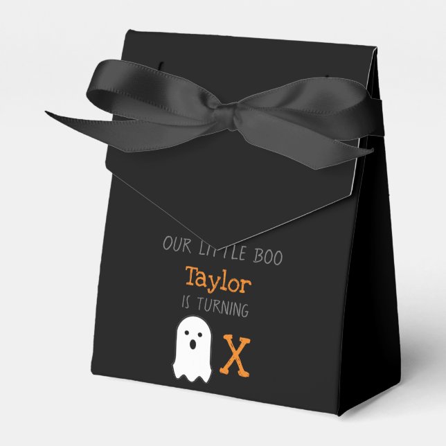 Little Boo Ghost Halloween Birthday Favor Box Presentaskar (Framsidan Sidan)