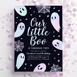 Little Boo Ghost Halloween Birthday Inbjudningar