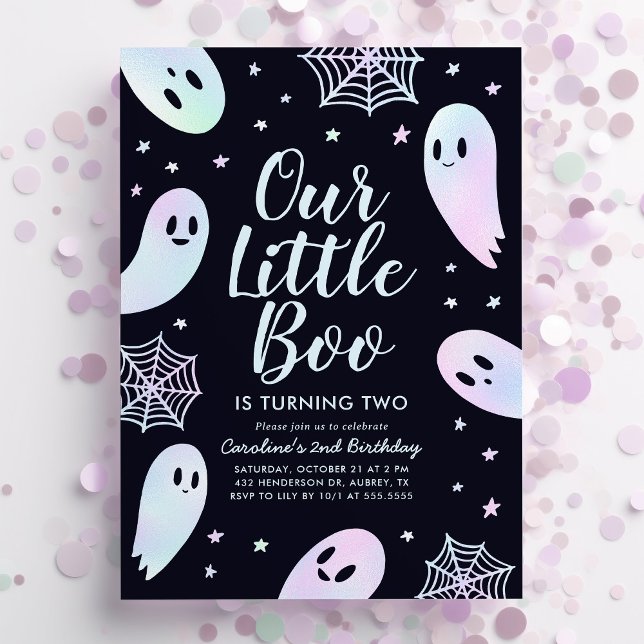 Little Boo Ghost Halloween Birthday Inbjudningar (Skapare uppladdad)