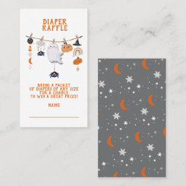 Little Boo Ghost Halloween Diaper Raffle Visitkort