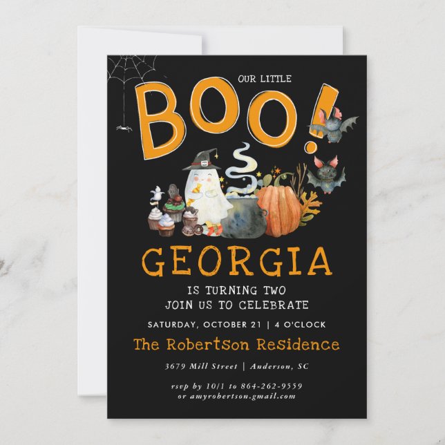 Little Boo | Ghost Halloween-Födelsedagsfest (Framsida)