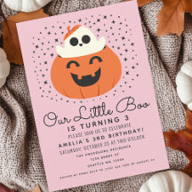 Little Boo Ghost Halloween Girls Birthday