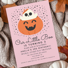 Little Boo Ghost Halloween Girls Birthday Inbjudningar