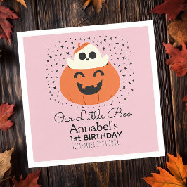Little Boo Ghost Halloween Girls Birthday Pappersservett