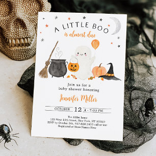 Little Boo Ghost Pumpkin Halloween Baby Shower Inbjudningar