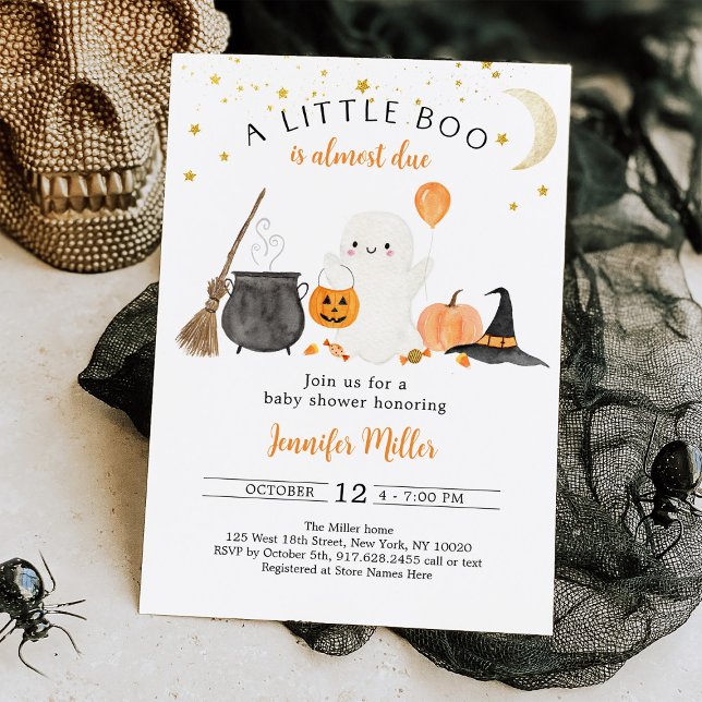 Little Boo Ghost Pumpkin Halloween Baby Shower Inbjudningar (Skapare uppladdad)