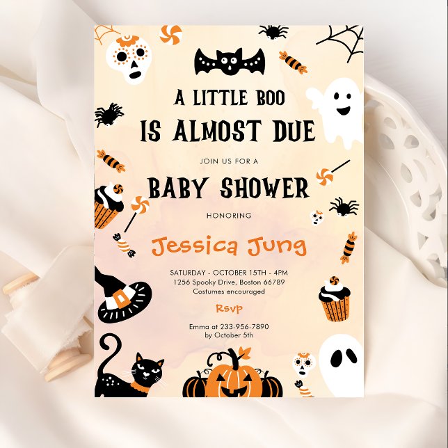 Little Boo Ghost Pumpkin Halloween Baby Shower Inbjudningar (Skapare uppladdad)