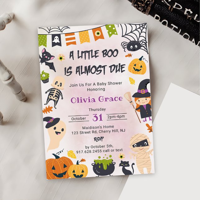 Little Boo Ghost Pumpkin Halloween Baby Shower Inbjudningar (Skapare uppladdad)