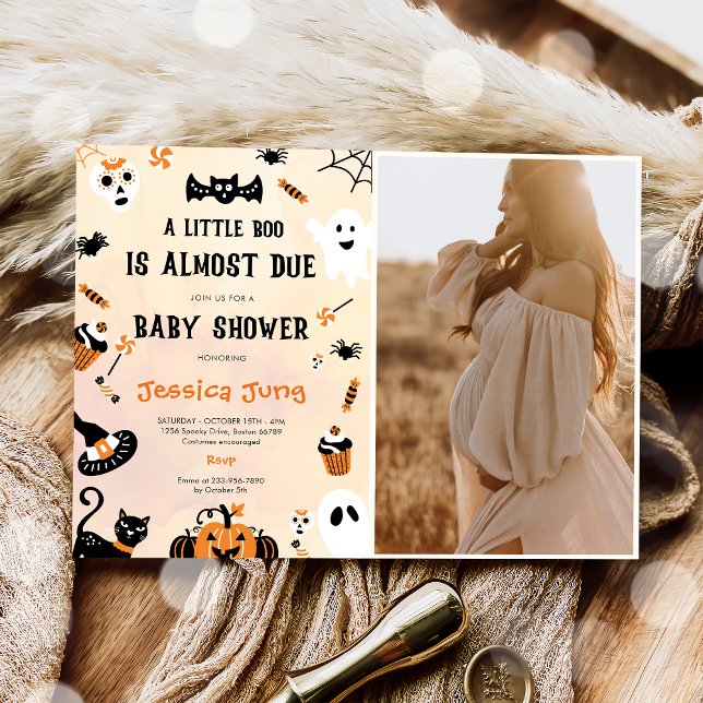 Little Boo Ghost Pumpkin Halloween Baby Shower Inbjudningar (Skapare uppladdad)
