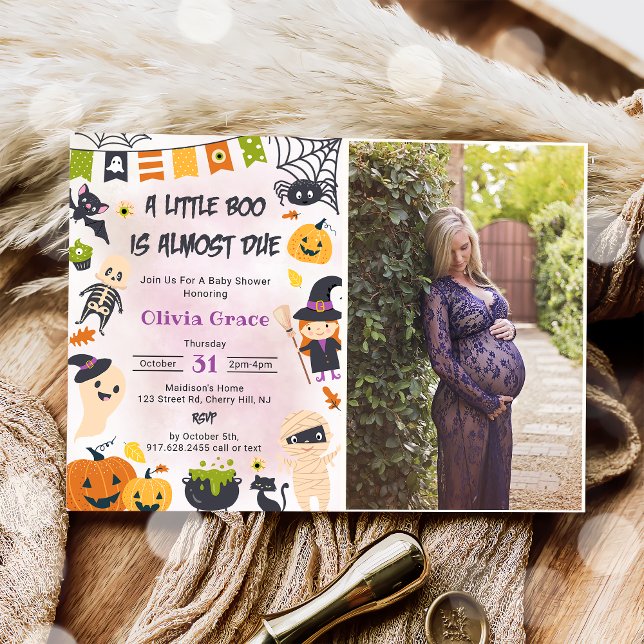 Little Boo Ghost Pumpkin Halloween Baby Shower Inbjudningar (Skapare uppladdad)