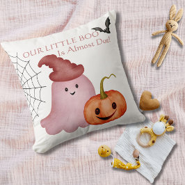 Little Boo Ghost Pumpkin Halloween Baby Shower Kudde