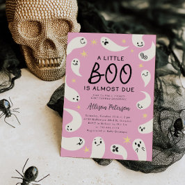 Little Boo Ghost Stars Girl Baby Shower Inbjudningar