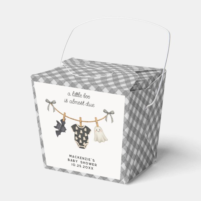 Little Boo Gingham Halloween Baby Shower Presentaskar (Framsidan Sidan)