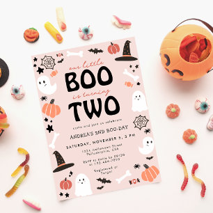 Little Boo gör två Halloween 2:a födelsedagen Inbjudningar