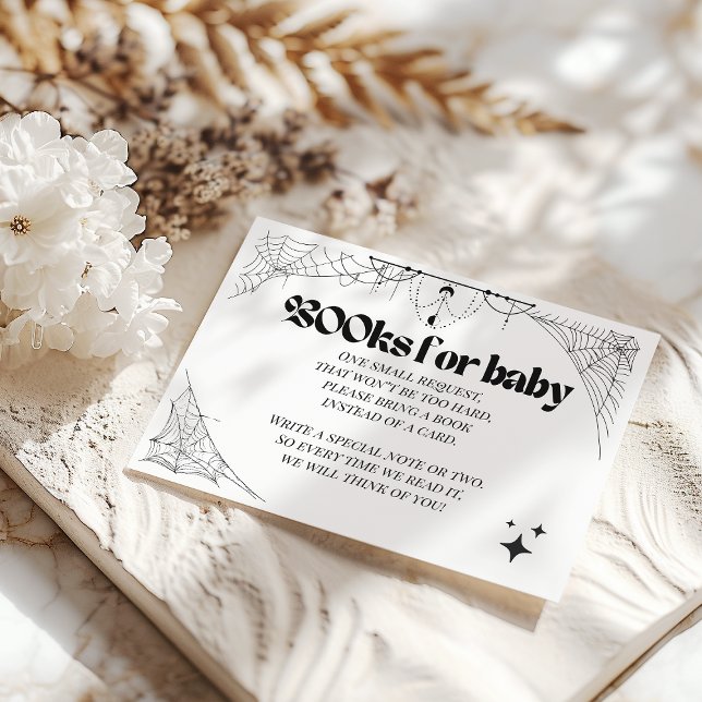 Little Boo Gothic Halloween Baby Shower Bokar Tilläggskort (Skapare uppladdad)