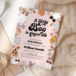 Little Boo Groovy Halloween Ghost Baby Shower Inbjudningar