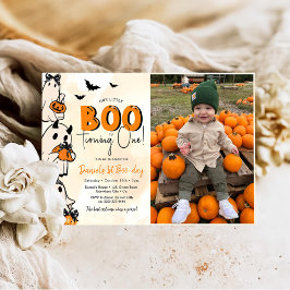 Little Boo Halloween 1 Birthday Photo Inbjudningar
