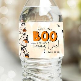 Little Boo Halloween 1st Birthday Vattenflaskor Etikett
