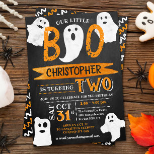 Little Boo! Halloween 2:a födelsedagen Inbjudningar