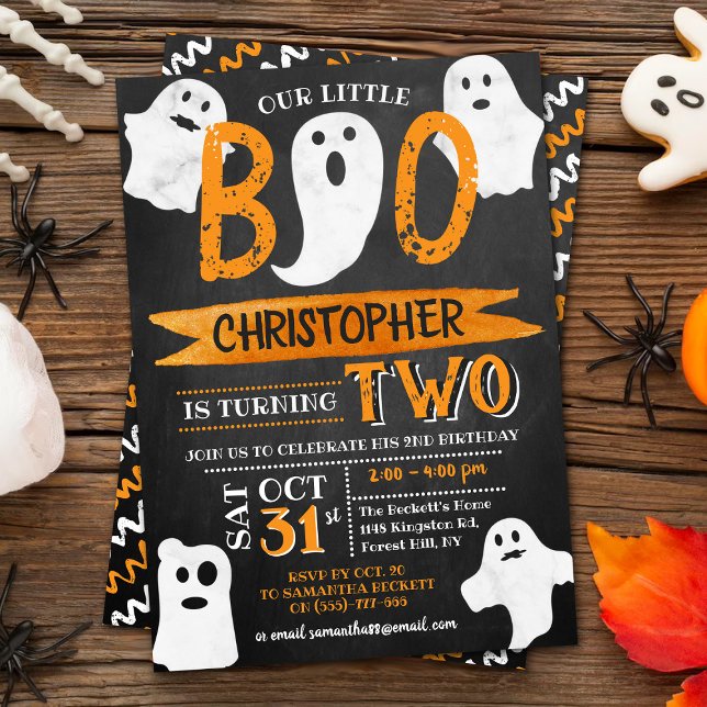 Little Boo! Halloween 2:a födelsedagen Inbjudningar (Skapare uppladdad)