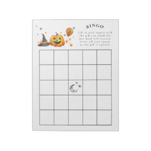 Little Boo Halloween Baby Shower Bingo Game Anteckningsblock
