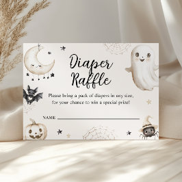 Little Boo Halloween Baby Shower Blöja Lotteri Tilläggskort