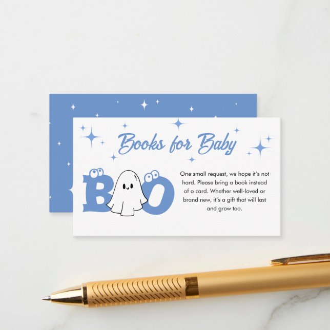 Little Boo Halloween Baby Shower Bokar för Baby Tilläggskort (Fram/Back In Situ)