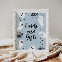 Little Boo Halloween Baby Shower Card and Gifts Poster