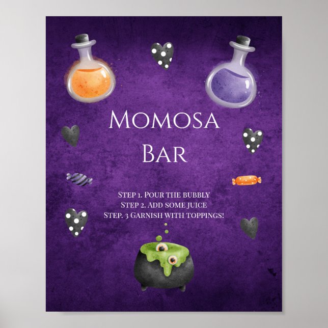 Little Boo Halloween Baby Shower Momosa Pub-tecken Poster (Framsidan)