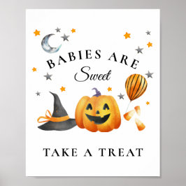 Little Boo Halloween Baby Shower Sweet Favors Poster