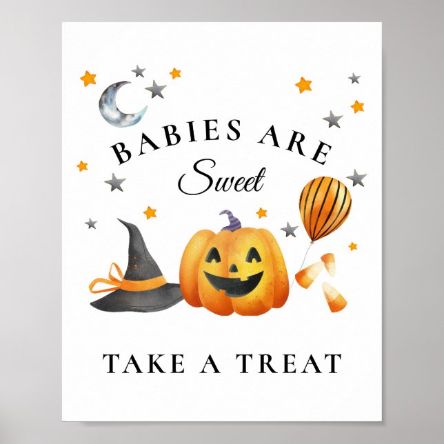 Little Boo Halloween Baby Shower Sweet Favors Poster (Framsidan)
