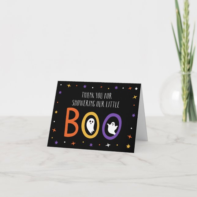 Little Boo Halloween Baby Shower Tack Kort (Framsida)
