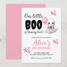 Little Boo Halloween Birthday Girl-inbjudan