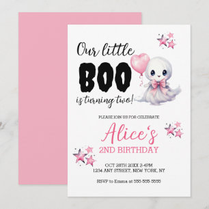 Little Boo Halloween Birthday Girl-inbjudan Inbjudningar
