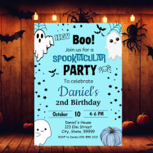 Little Boo Halloween Birthday-inbjudan