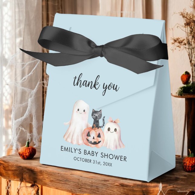 Little Boo Halloween Blue Baby Shower Presentaskar (Skapare uppladdad)