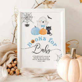 Little Boo Halloween Blue Bokar för baby Poster
