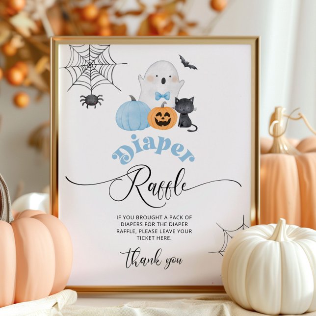 Little Boo Halloween Blue Diaper raffle Poster (Skapare uppladdad)