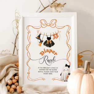 Little Boo halloween Clothesline Diaper raffle Poster