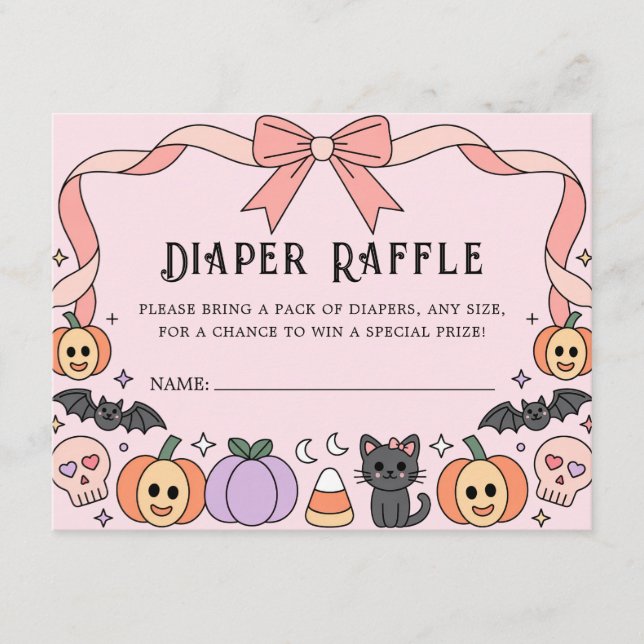 Little Boo Halloween Coquette Diaper Raffle Tilläggskort (Framsida)