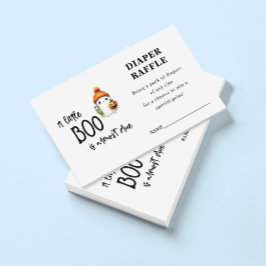 Little Boo Halloween Diaper Raffle Baby Shower Tilläggskort