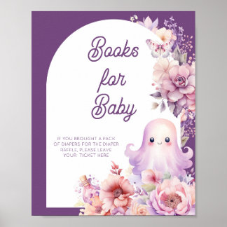 Little Boo Halloween Fall Blommigt Bokar för baby Poster