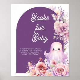 Little Boo Halloween Fall Blommigt Bokar för baby Poster