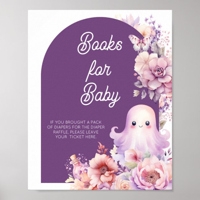 Little Boo Halloween Fall Blommigt Bokar för baby Poster (Framsidan)
