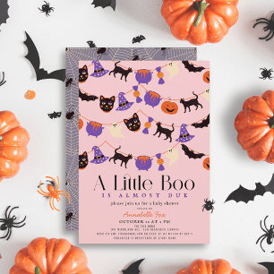 Little Boo Halloween Garlands Rosa Baby dusch Inbjudningar