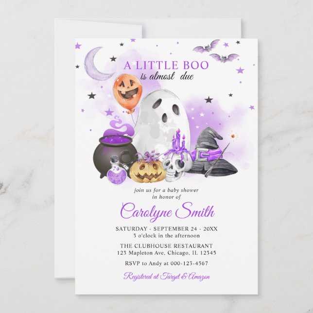 Little Boo Halloween Gender Neutral Baby Shower Inbjudningar (Framsida)