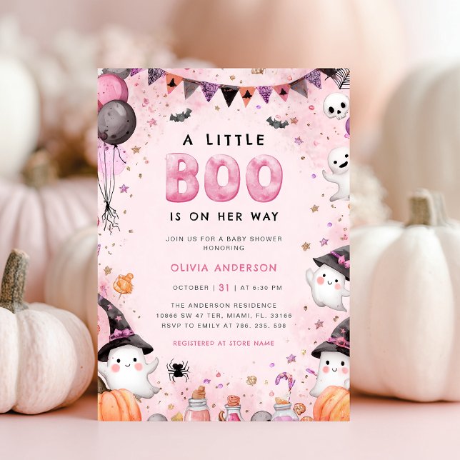 Little Boo Halloween Ghost Baby Shower Inbjudningar (Skapare uppladdad)