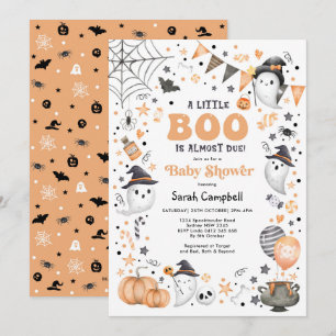 Little Boo Halloween Ghost Neutralt Baby Shower Inbjudningar