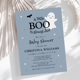 Little Boo Halloween Ghost Pojke Bebis Dusch Inbjudningar