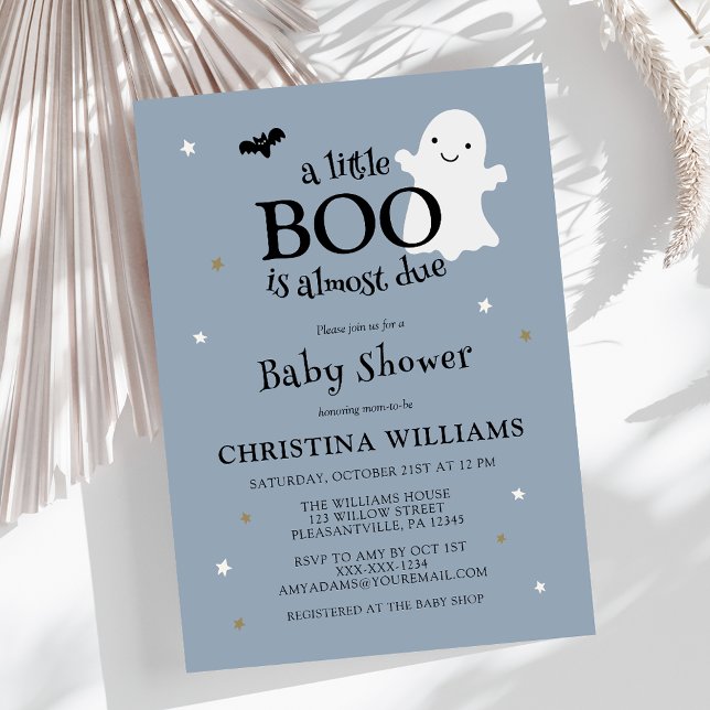 Little Boo Halloween Ghost Pojke Bebis Dusch Inbjudningar (Skapare uppladdad)